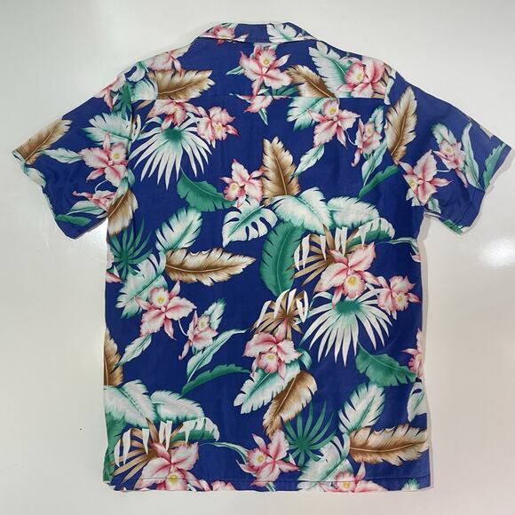 VTG 90’s Evalani Men’s Hawaiian Camp Shirt Palm Floral Vacation Wear Button M - Picture 5 of 5